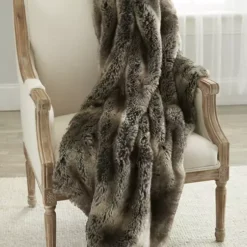 Promo 🤩 Biltmore® Timberwolf Faux Fur Throw 🧨 -Gleam Hearth Sales Belk 128