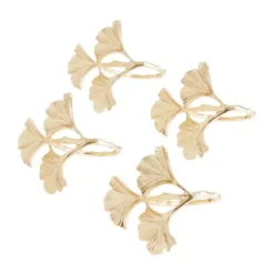 Discount 😍 Biltmore® Gold Floral Napkin Rings - Set of 4 🤩 -Gleam Hearth Sales Belk 1297