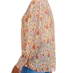 Hot Sale ⭐ Biltmore® Women's Long Sleeve Popover Blouse 😀 -Gleam Hearth Sales Belk 1308