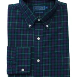 Best reviews of ❤️ Biltmore® Men's Long Sleeve Woven Button Down Plaid 🌟 Shirt 🤩 -Gleam Hearth Sales Belk 321