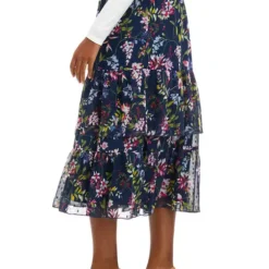 Flash Sale ✔️ Biltmore® Women's Tiered Chiffon Midi Skirt 😍 -Gleam Hearth Sales Belk 442