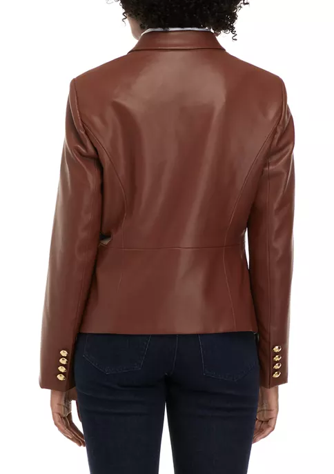 Discount 👍 Biltmore® Women's Faux Leather Double Breasted Blazer 🤩 2 Discount 👍 Biltmore® Women's Faux Leather Double Breasted Blazer 🤩 - Image 2