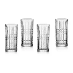 Best reviews of ⌛ Biltmore® Plaid Highball Glasses - Set of 4 🔔 -Gleam Hearth Sales Belk 758