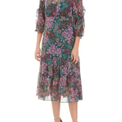 Brand new 😀 Biltmore® Women's 3/4 Sleeve Ruffle Midi Dress 👍